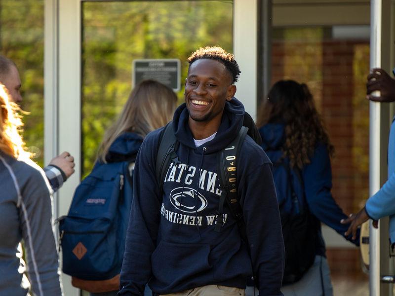 Photo of student outside the Athletic Center